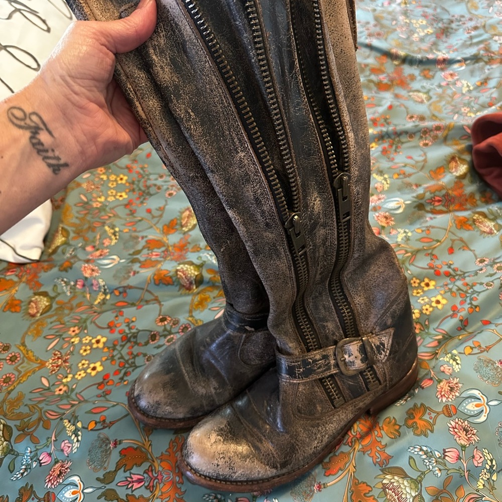 BED|STU Black and Brown Leather Boots